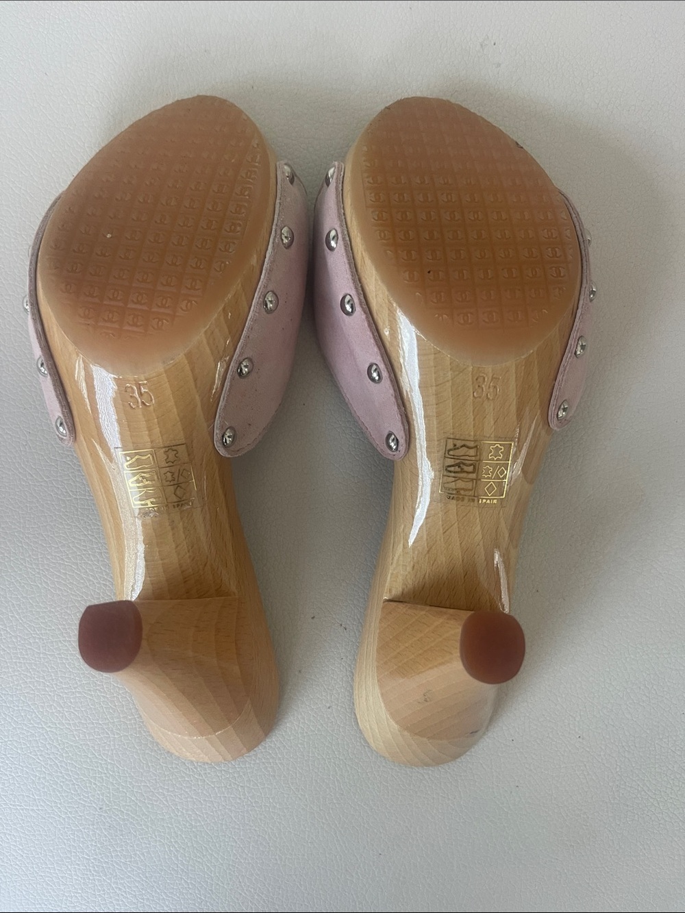 CHANEL Pink Leather Slide Mules with Silver CC Buckles - Picture 8 of 8